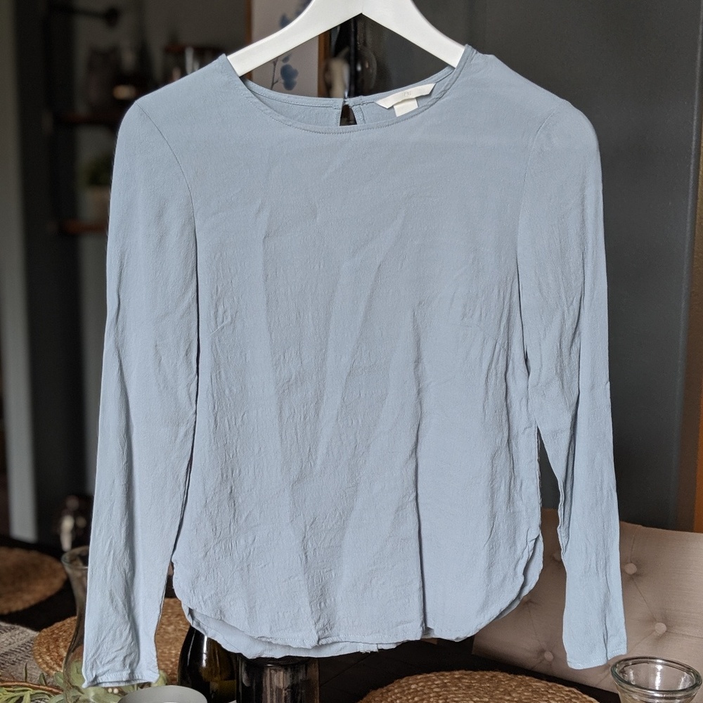 H&M Baby Blue Blouse (size 2)